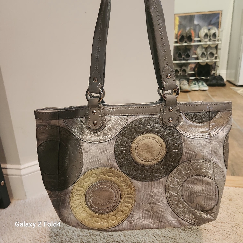 Coach F19042 Grey Multi Pieced Patchwork - image 5